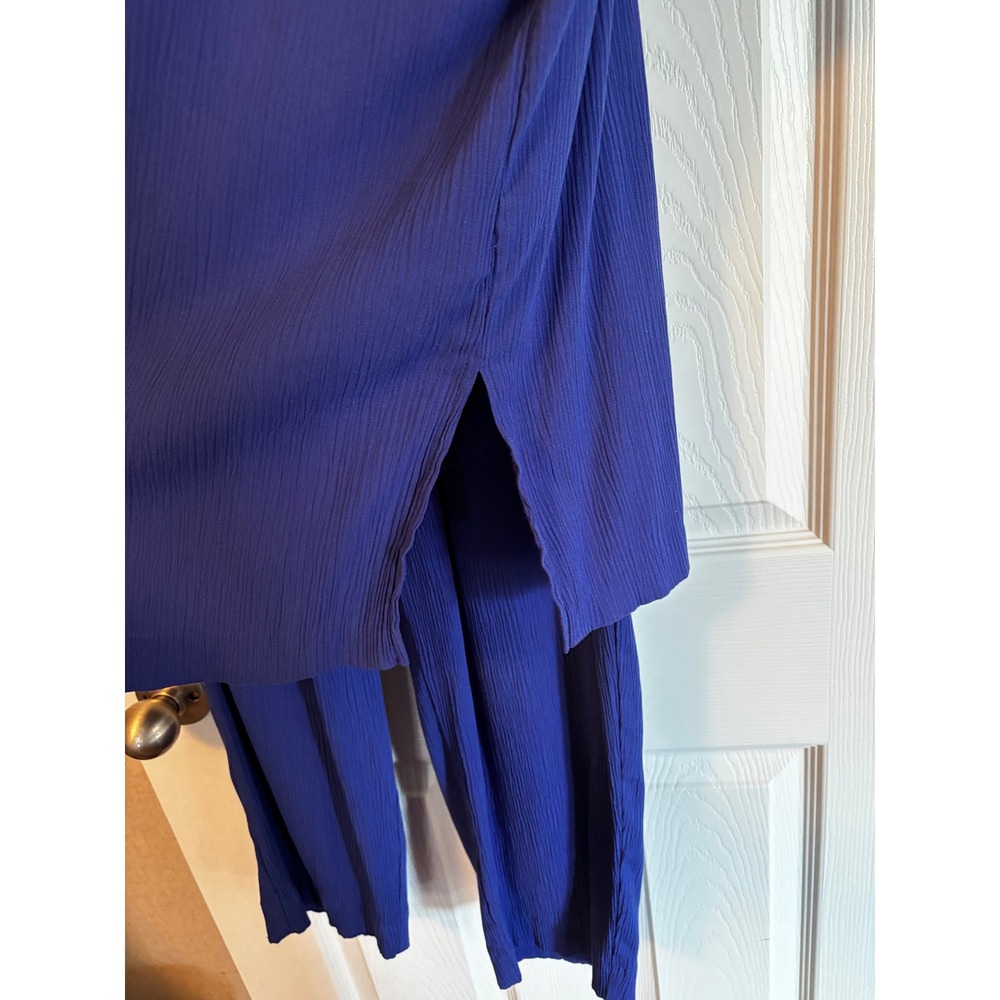 Alfred Dunner Womens 3 Piece Set Royal Blue Cardigan Vest Pants Size 18W - Picture 2 of 8